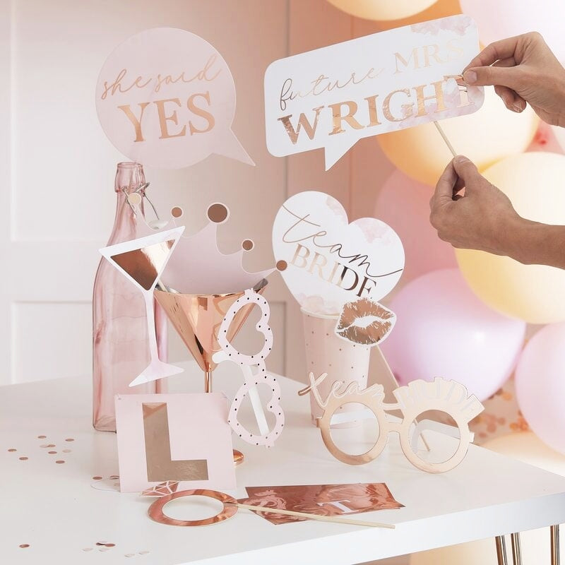 Customisable Photobooth Hen Party Props - Ginger Ray - Party Touches