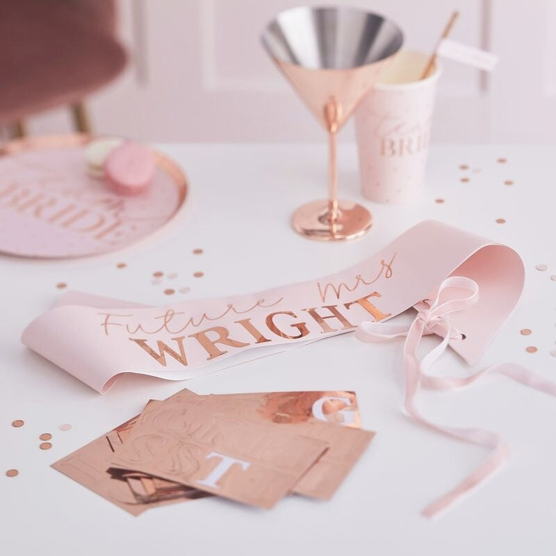Personalised Rose Gold Hen Party Bride to Be Sash - Ginger Ray - Party Touches