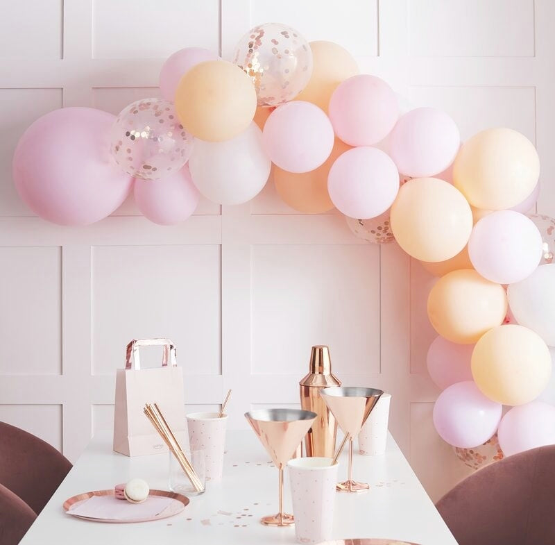 Matte Peach and Pink Hen Party Balloon Arch Garland - Ginger Ray - Party Touches