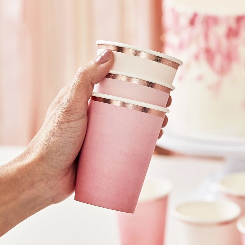 Ombre Pink Paper Cups - Ginger Ray - Party Touches