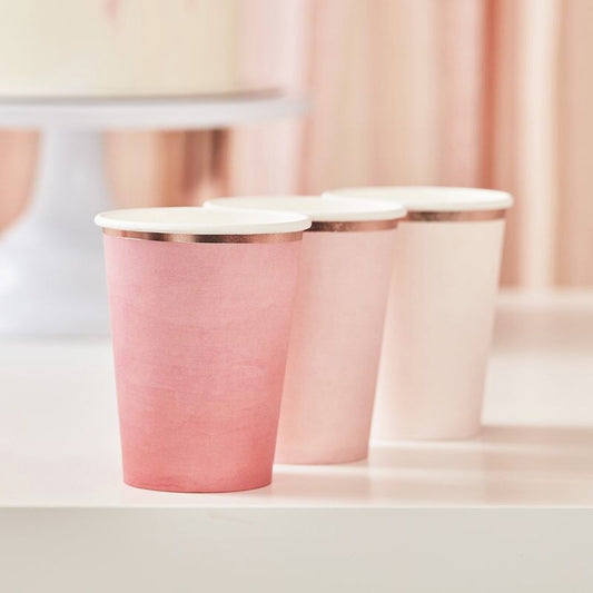 Ombre Pink Paper Cups - Ginger Ray - Party Touches