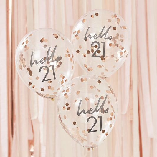 Hello 21 Birthday Balloons - Ginger Ray - Party Touches