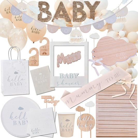 Hello Baby Natural Baby Shower Party Supplies