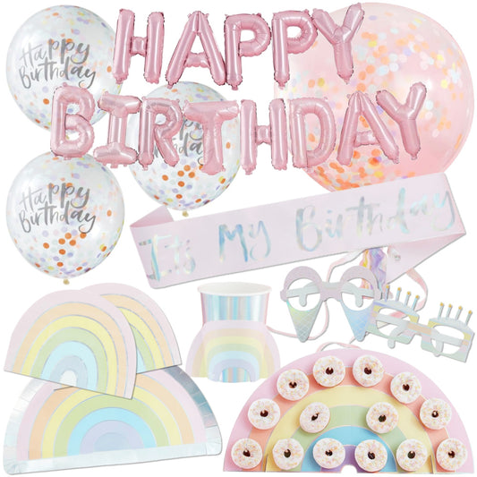 Pastel Party Birthday Decorations & Tableware