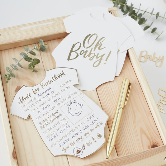 Gold Foiled Advice for the Parents Cards - Ginger Ray - Party Touches