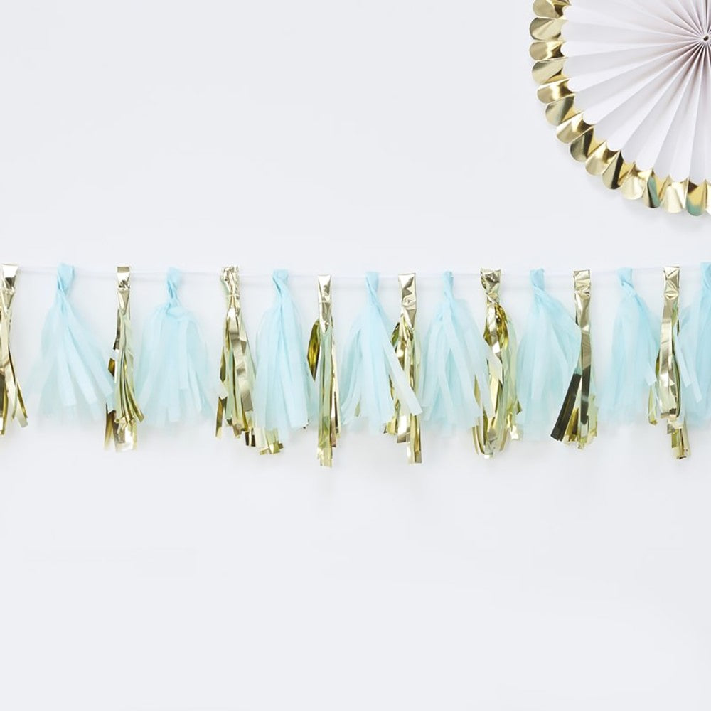 Blue and Gold Tassel Garland - Ginger Ray - Party Touches