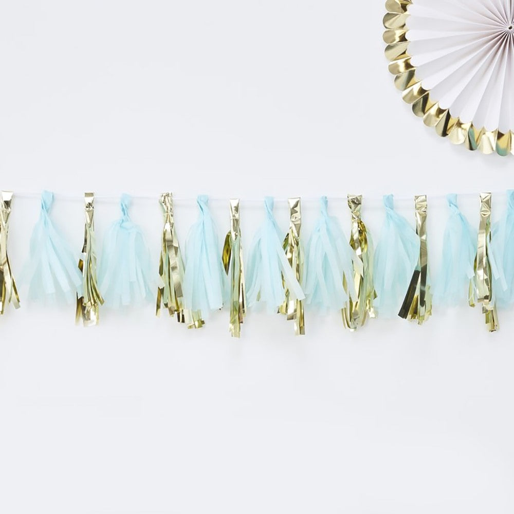 Blue and Gold Tassel Garland