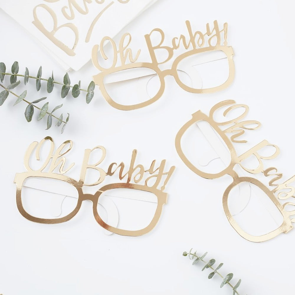 Gold Foiled Oh Baby! Fun Glasses