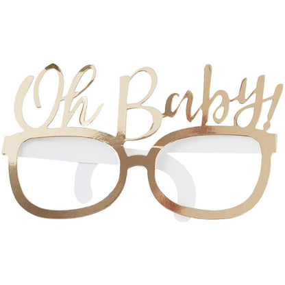 Gold Foiled Oh Baby! Fun Glasses - Ginger Ray - Party Touches