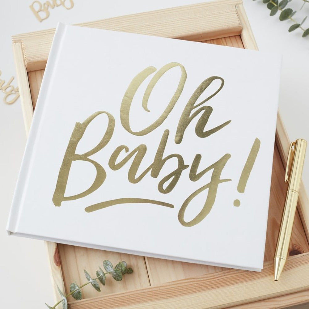 Gold Foiled Oh Baby! Guest Book - Ginger Ray - Party Touches