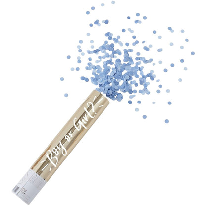 Large Gold Foiled Blue Gender Reveal Confetti Cannon - Ginger Ray - Party Touches