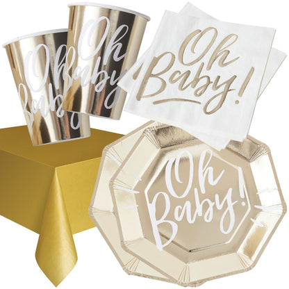 Oh Baby Party Tableware Bundle - 8 Guests - Ginger Ray - Party Touches