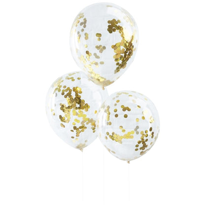 Gold Confetti Filled Balloons - Ginger Ray - Party Touches