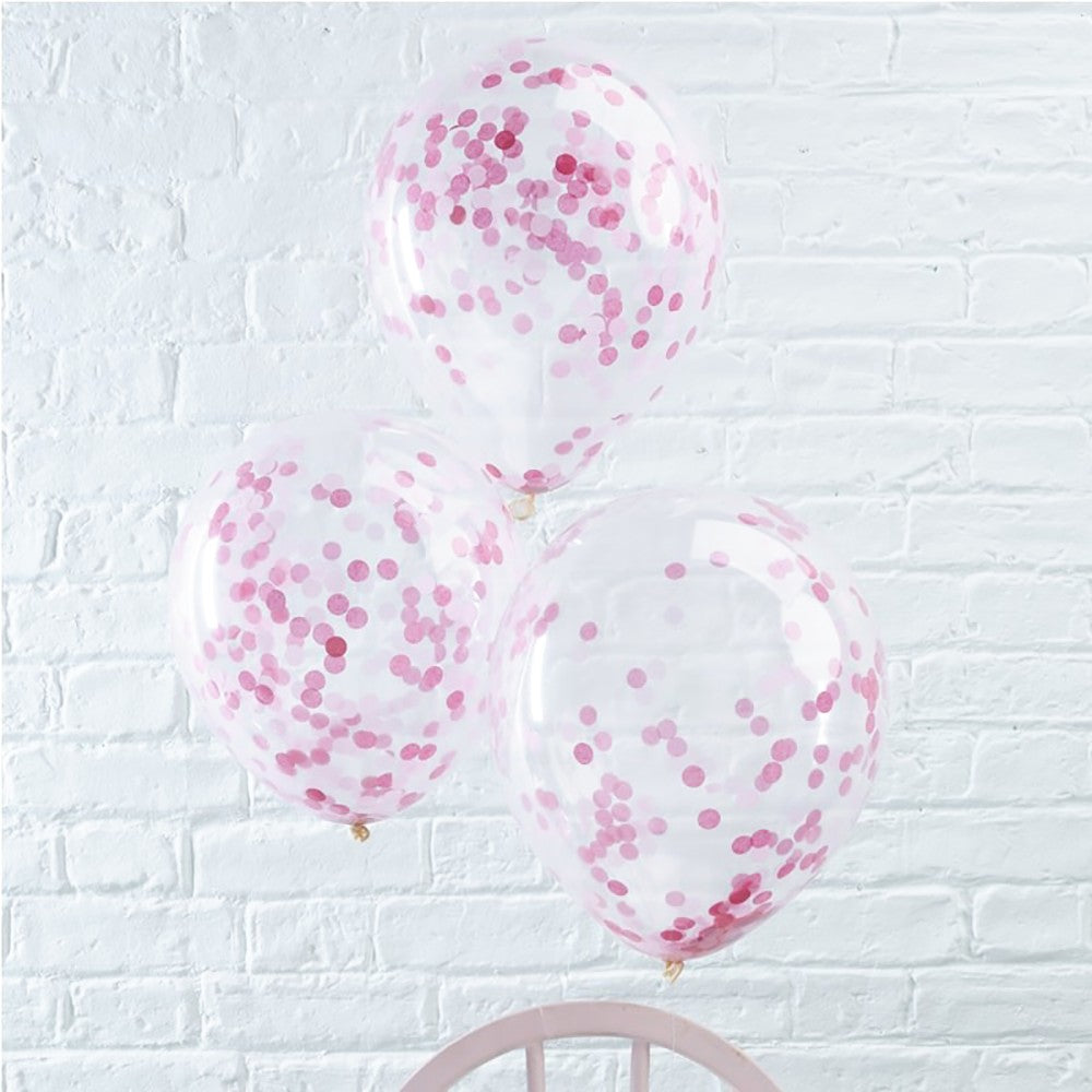 Pink Confetti Filled Balloons - Ginger Ray - Party Touches