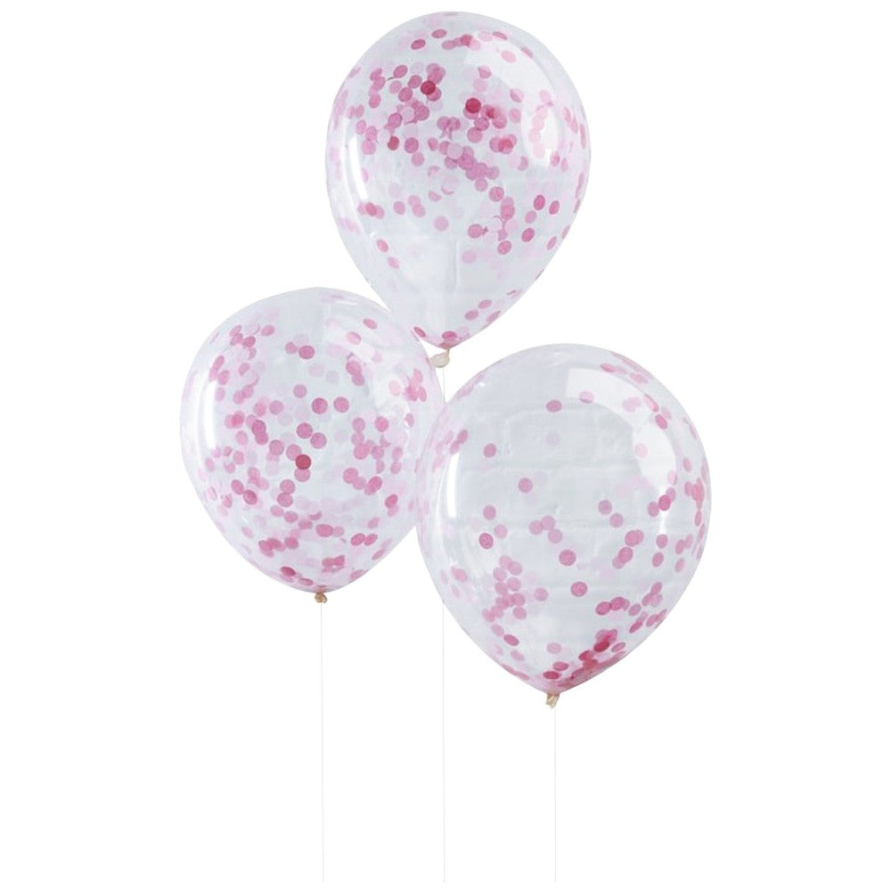 Pink Confetti Filled Balloons - Ginger Ray - Party Touches