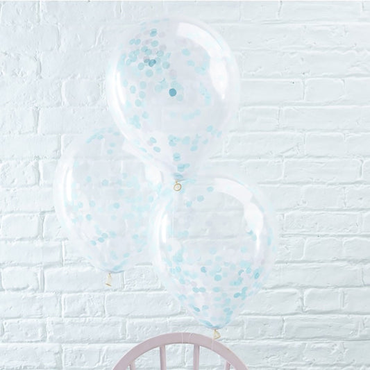 Blue Confetti Filled Balloons - Ginger Ray - Party Touches