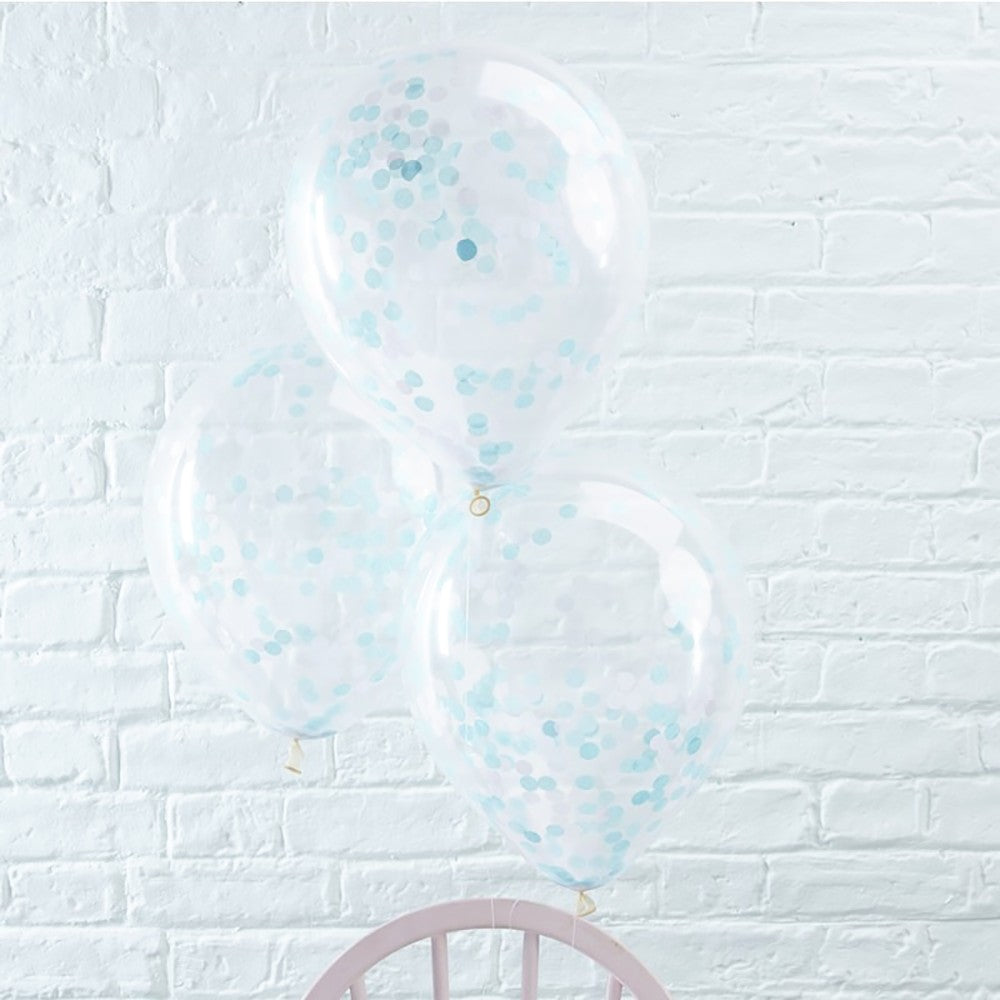 Blue Confetti Filled Balloons - Ginger Ray - Party Touches