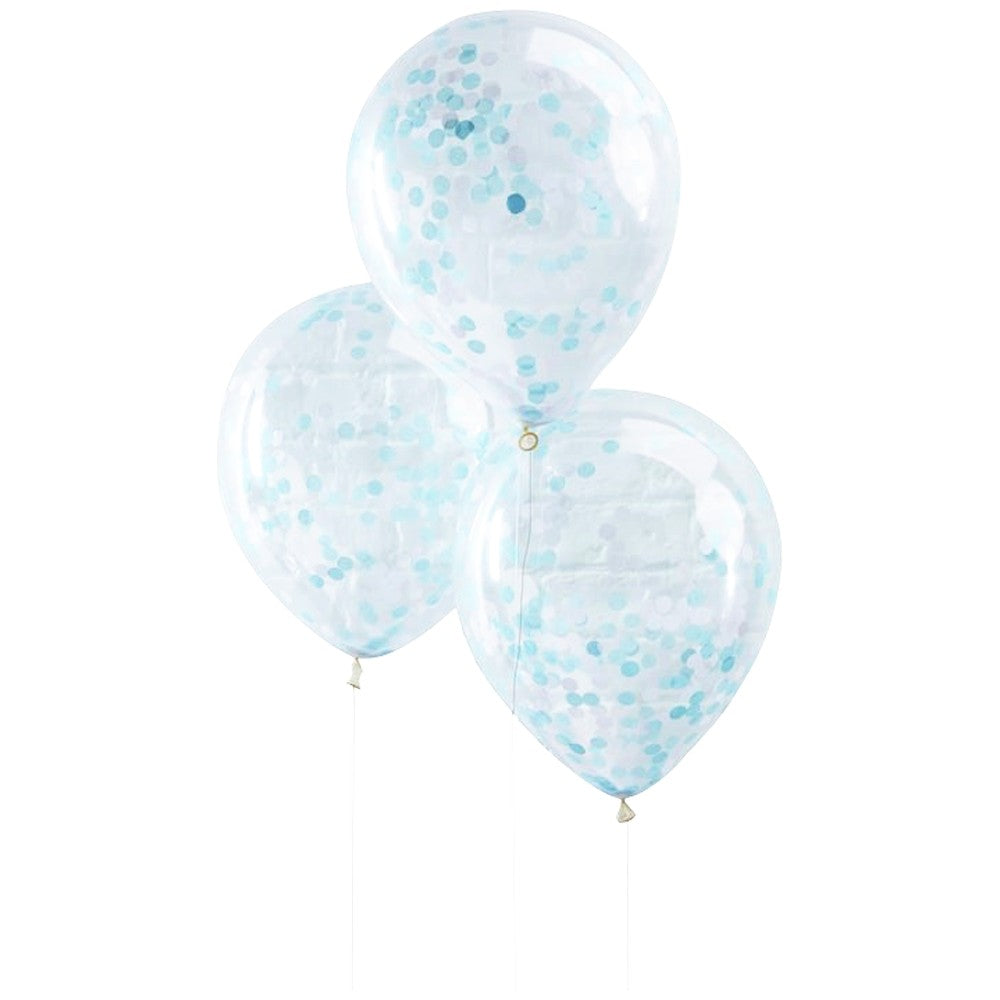 Blue Confetti Filled Balloons - Ginger Ray - Party Touches