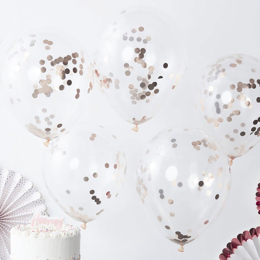 Rose Gold Confetti Balloons - Ginger Ray - Party Touches