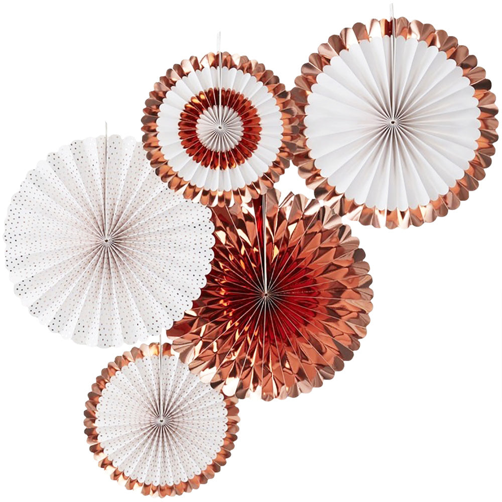 Rose Gold Fan Decorations - Ginger Ray - Party Touches