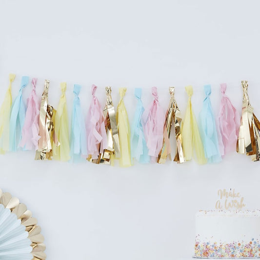 Pastel & Gold Tassel Garland - Ginger Ray - Party Touches