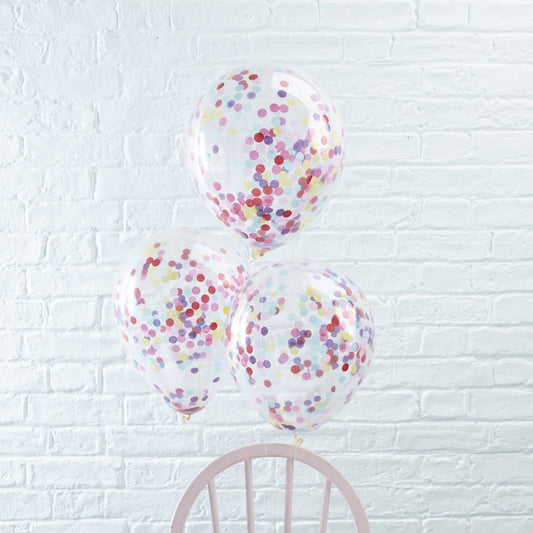 Multicoloured Confetti Filled Balloons - Ginger Ray - Party Touches