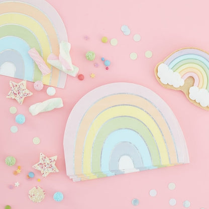 Iridescent Rainbow Paper Napkins - Ginger Ray - Party Touches