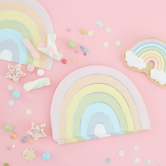 Iridescent Rainbow Paper Napkins - Ginger Ray - Party Touches