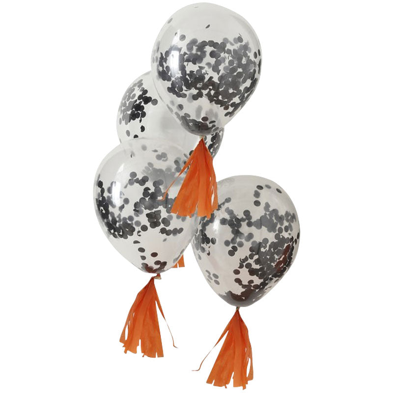 Black Confetti Balloons - Ginger Ray - Party Touches