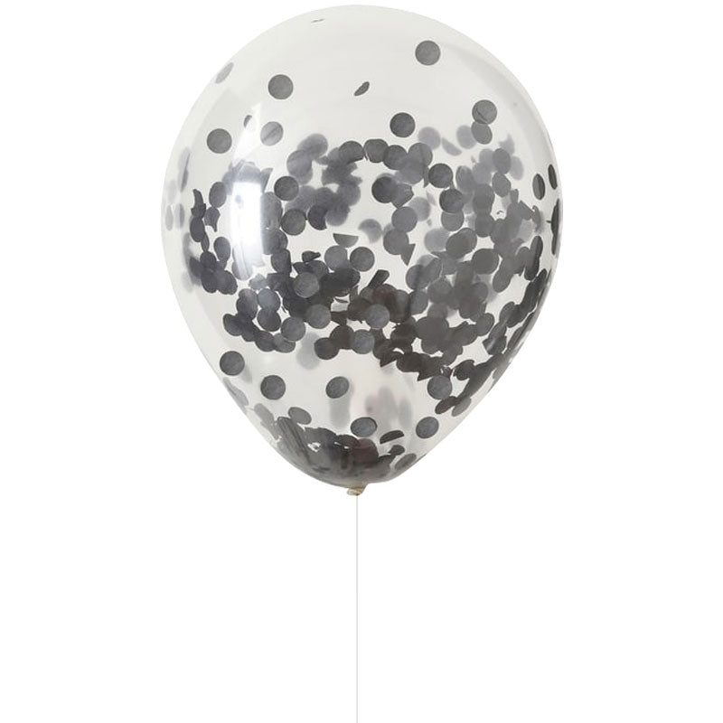 Black Confetti Balloons - Ginger Ray - Party Touches