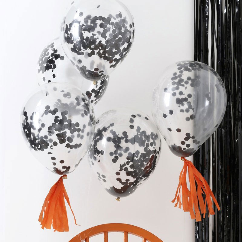 Black Confetti Balloons - Ginger Ray - Party Touches