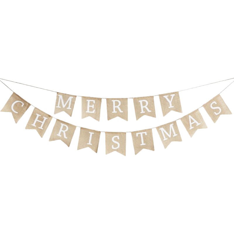 Hessian Burlap Merry Christmas Bunting - Ginger Ray - Party Touches