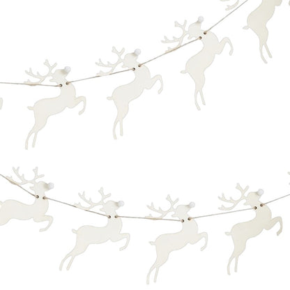 Wooden Stag Pom Pom Nose Bunting - Ginger Ray - Party Touches