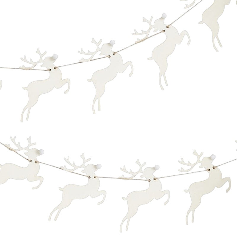 Wooden Stag Pom Pom Nose Bunting - Ginger Ray - Party Touches