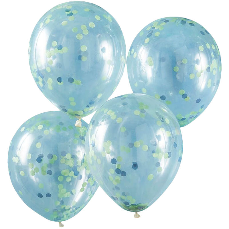 Dinosaur Green and Blue Confetti Balloons - Ginger Ray - Party Touches