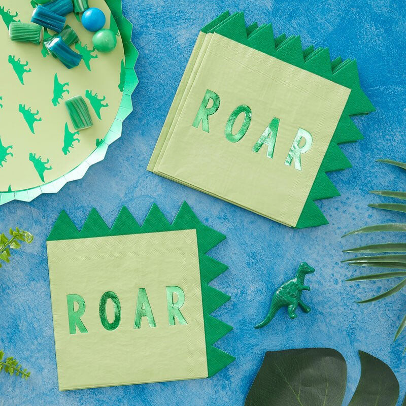 Dinosaur Shaped Paper Party Napkins