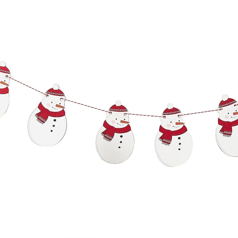 Christmas Wooden Snowman Bunting