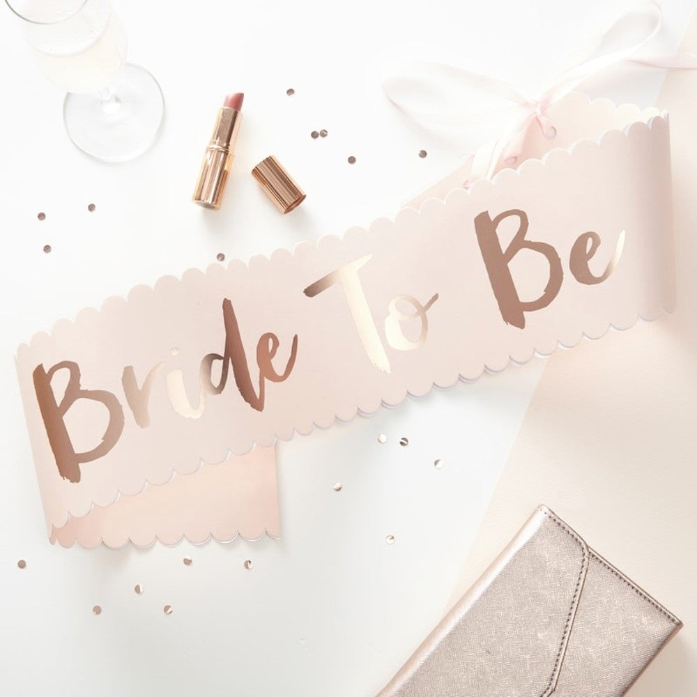 Pink & Rose Gold 'Bride To Be' Sash - Ginger Ray - Party Touches