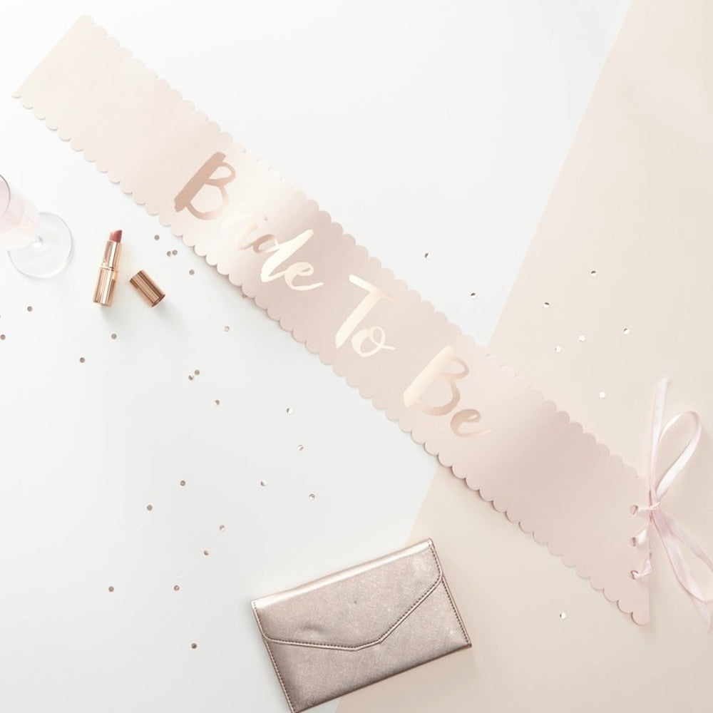 Pink & Rose Gold 'Bride To Be' Sash - Ginger Ray - Party Touches