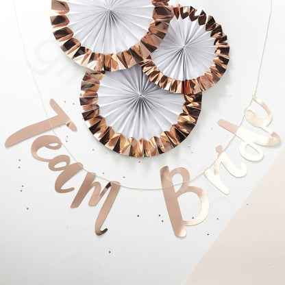Rose Gold Team Bride Bunting Backdrop - Ginger Ray - Party Touches