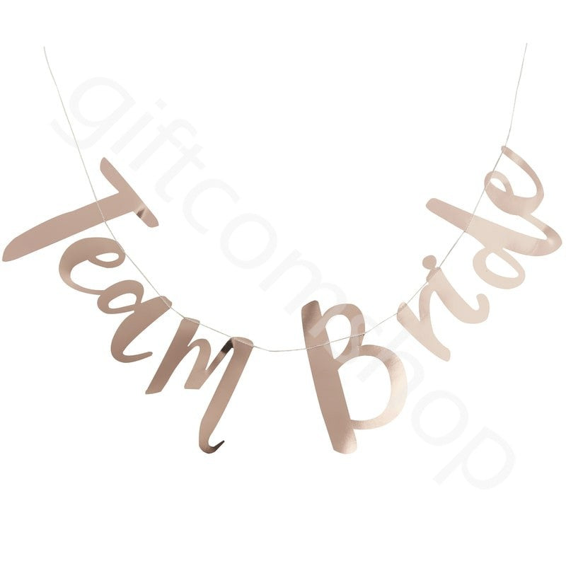 Rose Gold Team Bride Bunting Backdrop - Ginger Ray - Party Touches