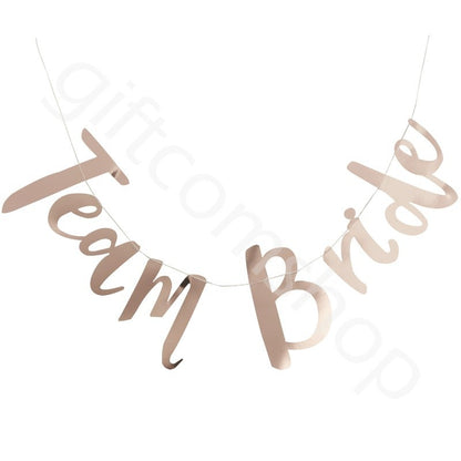 Rose Gold Team Bride Bunting Backdrop - Ginger Ray - Party Touches