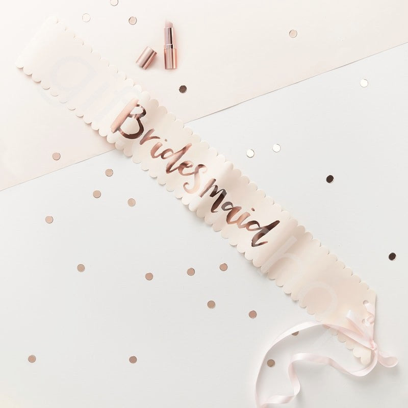 Pink & Rose Gold Bridesmaid Sash - Ginger Ray - Party Touches