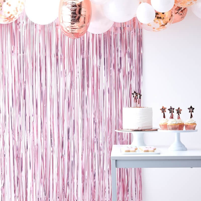 Matte Pink Curtain Backdrop - Ginger Ray - Party Touches