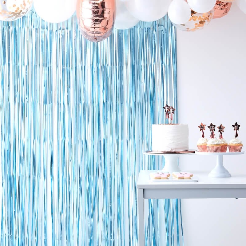 Matte Blue Curtain Backdrop - Ginger Ray - Party Touches