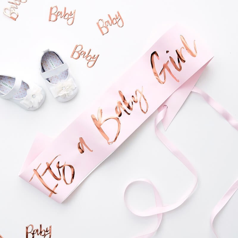 Pink It’s a Baby Girl Sash - Ginger Ray - Party Touches