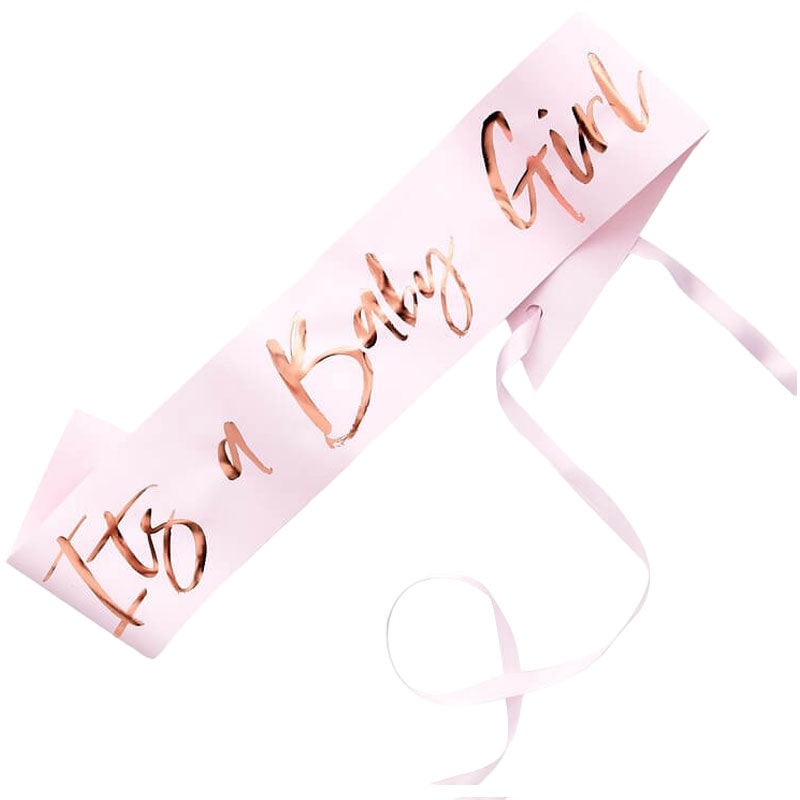 Pink It’s a Baby Girl Sash - Ginger Ray - Party Touches