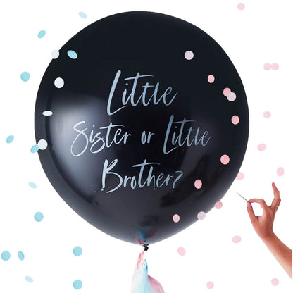 Gender Reveal Little Brother or Sister Balloon - Ginger Ray - Party Touches