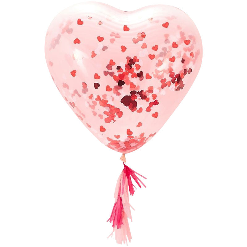 Giant Heart Shaped Confetti Filled Balloon - Ginger Ray - Party Touches